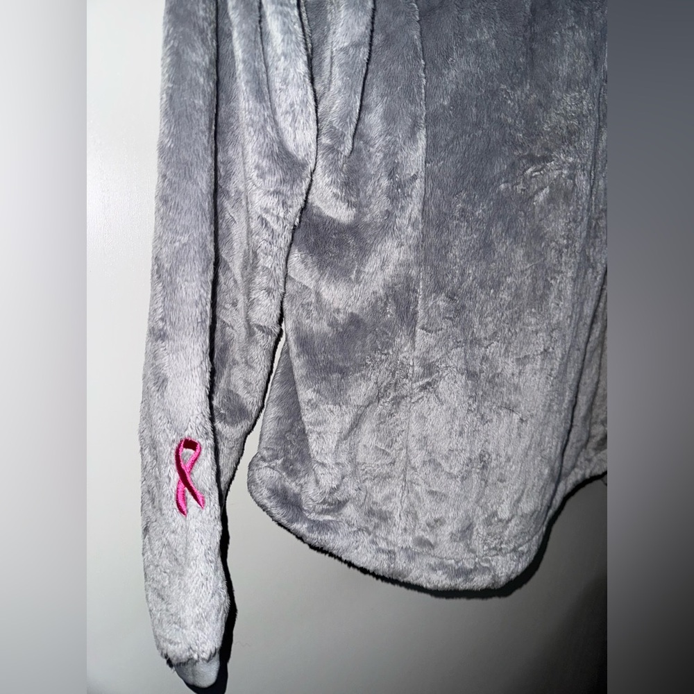 The North Face Cancer Awareness Osito Jacket Women Size Medium Silver Polyester - Picture 7 of 13